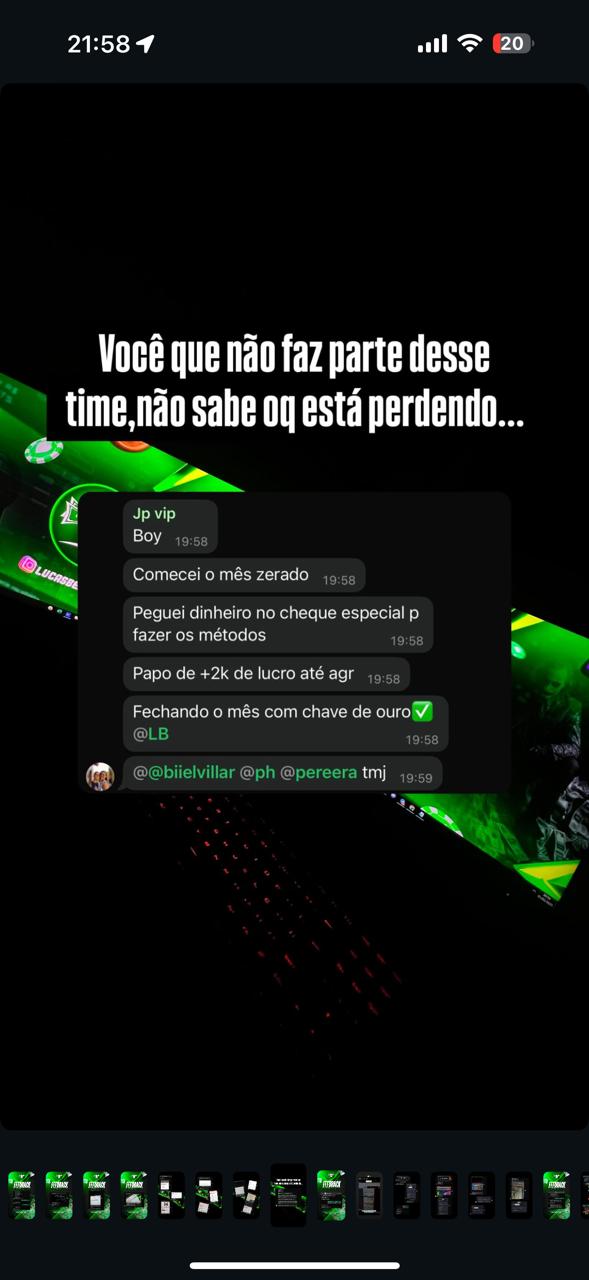 Feedback compartilhado por um membro da comunidade VIP LB GROUP.