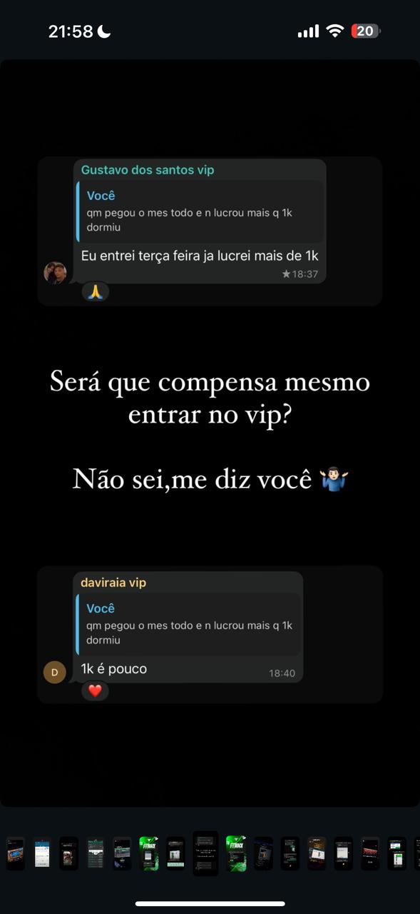 Feedback compartilhado por um membro da comunidade VIP LB GROUP.