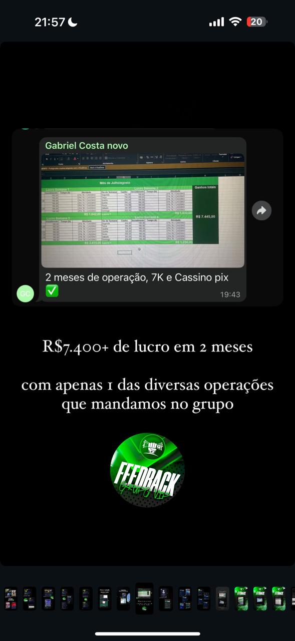 Feedback compartilhado por um membro da comunidade VIP LB GROUP.