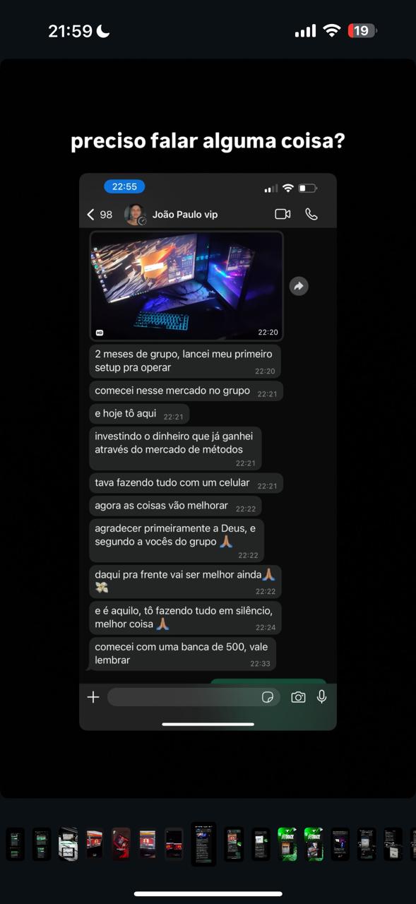 Feedback compartilhado por um membro da comunidade VIP LB GROUP.