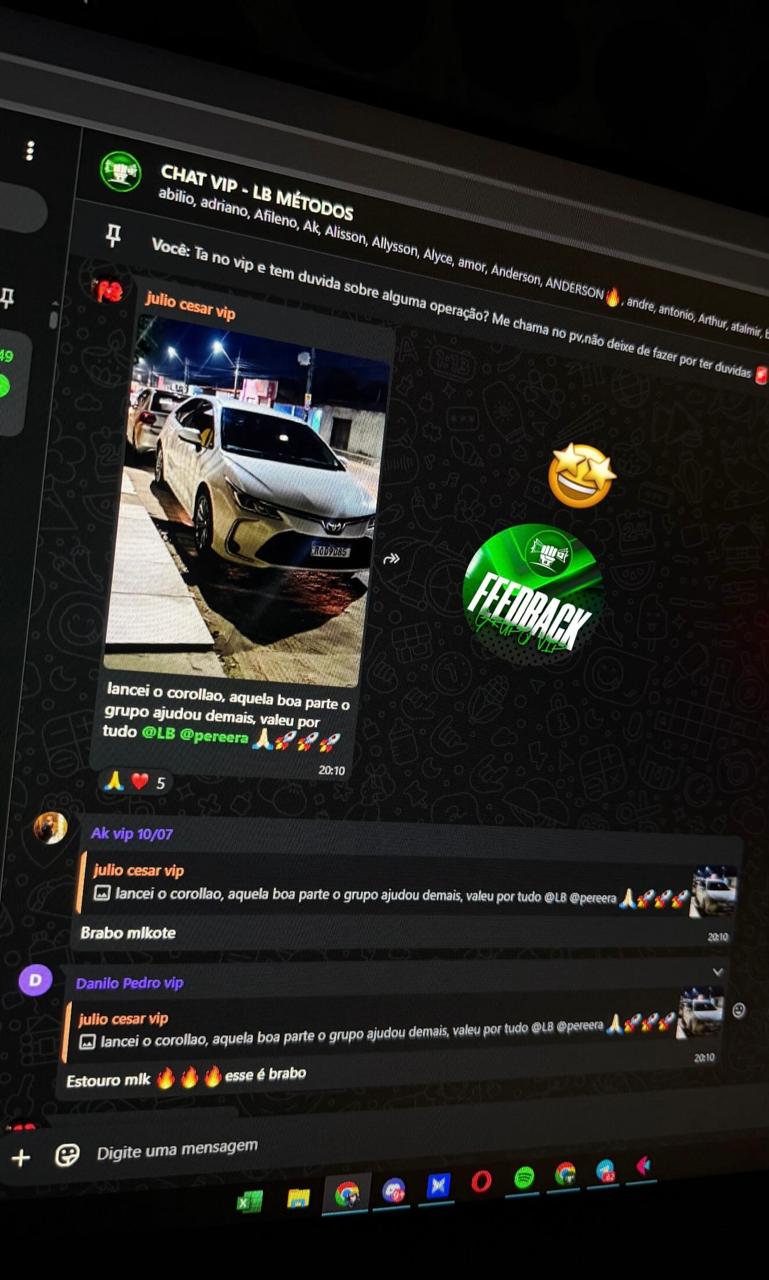 Feedback compartilhado por um membro da comunidade VIP LB GROUP.